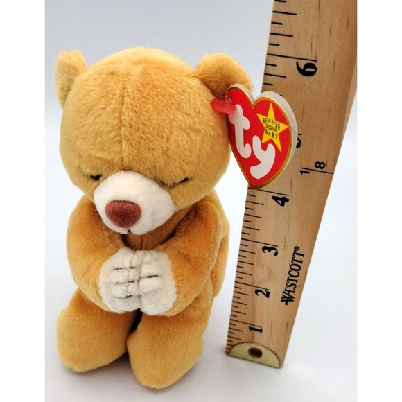 Hope Ty Brown Beanie Baby Praying Kneeling Brown Plush Bear Vintage 1998 6.5" - Picture 3 of 7